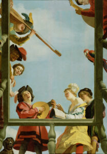 Gerrit van Honthorst, Musical Group on a Balcony, 1622 Oil on panel, 10.13 ft x 44.88 in Getty Center, Los Angeles