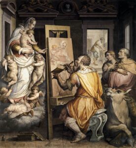 Giorgio Vasari, St Luke Painting the Virgin, after 1565 Fresco Santissima Annunziata, Florence