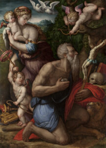 Giorgio Vasari, Temptations of St Jerome, 1541 Oil on panel, 66.5 x 48.4 in Palazzo Pitti, Florence