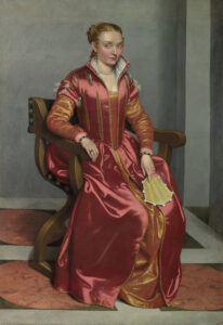 Giovanni Battista Moroni, Portrait of a Lady/The Lady in Red, between circa 1556 and circa 1560 Oil on canvas, 61 x 42 in National Gallery, London