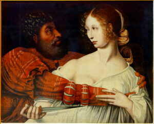 Jan Sanders van Hemessen, Tarquin and Lucretia, 16th century Oil on panel, 28.6 x 36.2 in Palais des Beaux-Arts de Lille, France