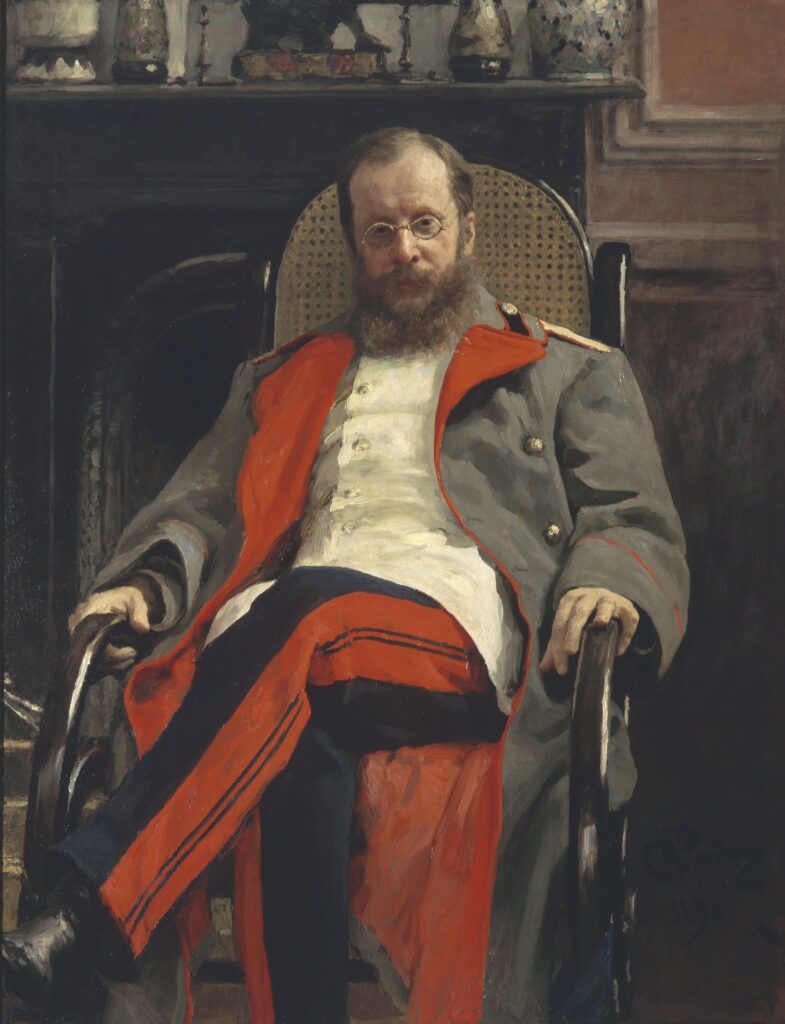 Ilya Repin, Portrait of Composer Cesar Antonovich Cui, 1890 Oil on canvas, 49.2 x 38.5 in Tretyakov Gallery, Moscow