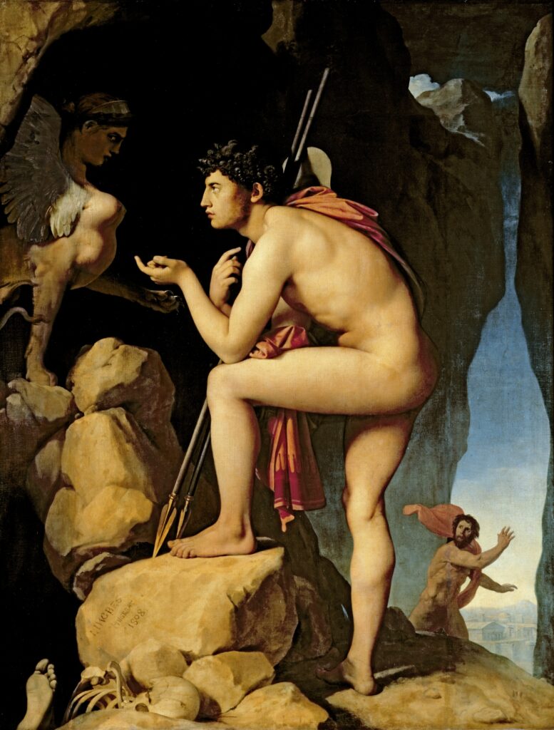 Jean-Auguste-Dominique Ingres, Oedipus and the Sphinx, 1808 Oil on canvas, 74.4 x 56.6 in Louvre Museum, Paris