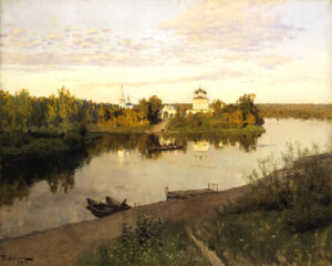 Isaac Levitan, The Evening Bells Ringing, 1892 Oil on canvas, 34.2 x 42.3 in Tretyakov Gallery, Moscow
