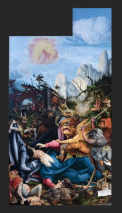 Matthias Grünewald, Temptation of Saint Anthony, Part of Isenheim Altarpiece, 1512 Oil on panel, 104.3 x 55.5 in Unterlinden Museum, Colmar, France.