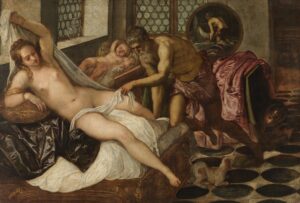 Tintoretto, Venus and Mars Surprised by Vulcan, c 1555 Oil on canvas, 53.1 x 78 in Alte Pinakothek, Munich