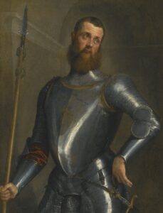 Jacopo Bassano, Portrait of a Military Commander in Armor, Oil on canvas, 42⅞ x 32½ in Private collection