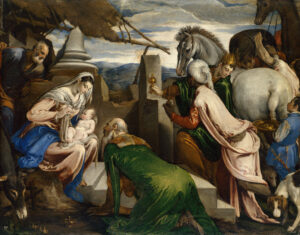 Jacopo Bassano, The Adoration of the Kings, early 1540s Oil on canvas, 72 x 92.5 in Scottish National Gallery, Edinburgh