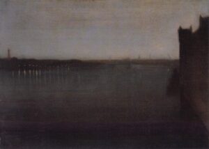 James Whistler, Nocturne in Gray and Gold, from Westminster Bridge, 1874 Oil on canvas, 18.5 x 24.5 in Burrell Collection, Glasgow