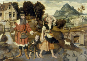 Jan Mostaert, The Banishment of Hagar and Ishmael (Genesis 21:18-21), circa 1520 Oil on panel, 37 x 51.5 in Thyssen-Bornemisza Museum, Madrid
