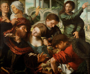 Jan Sanders van Hemessen, The Calling of Saint Matthew, circa 1548 Oil on panel, 44.8 x 53.9 in Kunsthistorisches Museum, Vienna