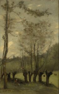 Camille Corot, Meadow with Willows, Monthléry, 1860s Oil on canvas, 13.8 x 8.7 in Clark Art Institute, Williamstown, Massachusetts