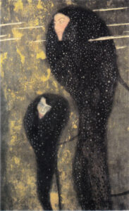 Gustav Klimt, Mermaids, circa 1899 Oil on canvas, 32.3 x 20.5 in Bank Austria Creditanstalt Collection, Vienna