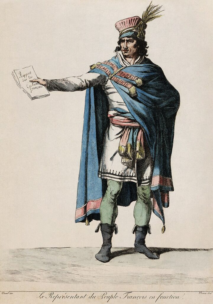 The Representative of the People on Duty, 1794 Hand-colored etching by Dominique Vivant Denon after Jacques-Louis David