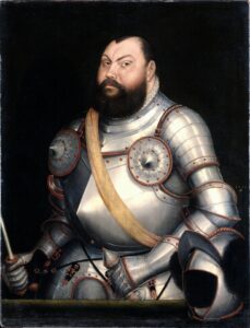 Lucas Cranach the Younger, Johann Friedrich, Elector of Saxony, 1578 Oil on canvas, 47.6 x 36.6 in Dresden Armory