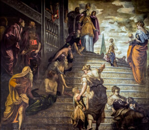 Tintoretto, Presentation of Mary, between 1552 and 1553 Oil on canvas, 15.7 ft x 14 ft Madonna dell'Orto, Venice