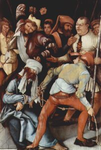 Matthias Grünewald, The Mocking of Christ, 1503-1505 Oil on panel, 42.9 x 29.2 in Alte Pinakothek, Munich