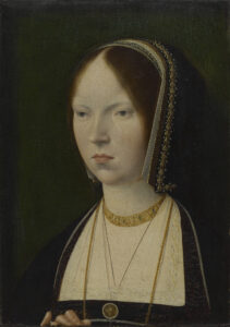 Michel Sittow, A Woman, traditionally identified as Isabela la Católica of Castile, between 1492 and 1497 Oil on panel, 13 1/8 × 9 1/4 in Yale University Art Gallery