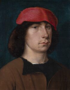 Michel Sittow, A Young Man in a Red Cap, circa 1512 Oil on oak panel, 6.4 x 5.1 in Detroit Institute of Arts