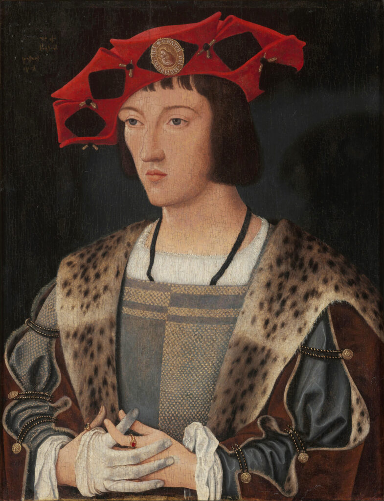 Jan Mostaert, Portrait of a Man Putting On a Glove, circa 1520 Oil on panel, 16.1 x 12.6 in Czartoryski Museum, Kraków, Poland