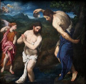 Paris Bordone, The Baptism of Christ, 1535-1540 Oil on canvas, 50.9 x 51.9 in National Gallery of Art, Washington DC