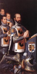 Pieter Pourbus, Portrait of Jan Lopez Gallo and His Three Sons, 1568 Oil on panel, 38.5 x 20.4 in Groeningemuseum, Bruges