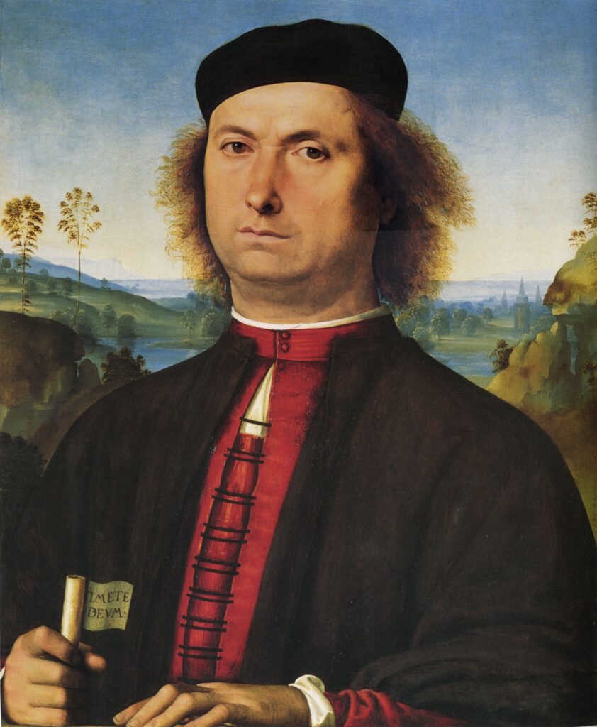 Pietro Perugino, Portrait of Francesco delle Opere, 1494 Oil on panel, 20.5 × 17.3 in Uffizi Galleries, Florence