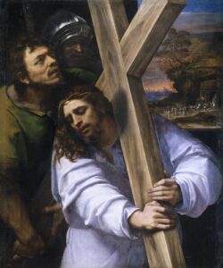 Sebastiano del Piombo, Jesus Carrying the Cross, circa 1516 Oil on canvas, 47.6 x 39.3 in Museo del Prado, Madrid