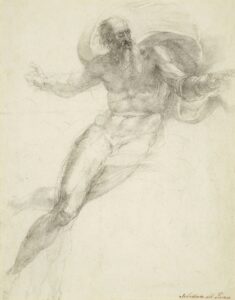 Sebastiano del Piombo, God the Father, circa 1532 Black chalk heightened with white on paper, 11.8 x 9.3 in Royal Collection, UK
