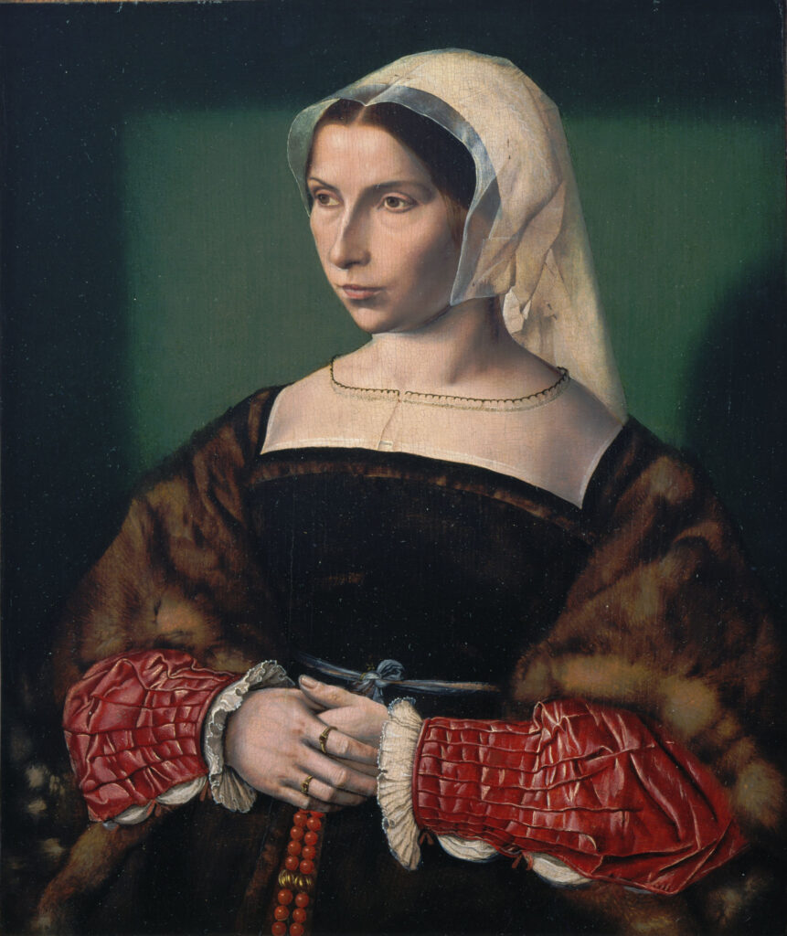 Ambrosius Benson, Portrait of Anne Stafford, c 1535 Oil on panel, 16 × 13.4 in Saint Louis Art Museum