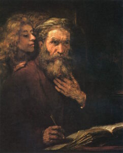 Rembrandt, The Evangelist Matthew and the Angel, 1661 Oil on canvas, 37.7 x 31.8 in Louvre-Lens, France