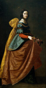 Francisco de Zurbarán, Saint Elizabeth of Portugal, circa 1635 Oil on canvas, 72.4 x 38.5 in Museo del Prado, Madrid