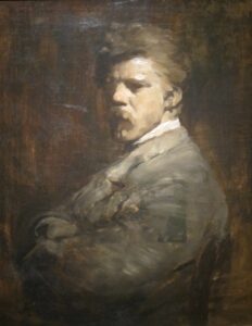 Frank Duveneck, Self-portrait, circa 1877 Oil on canvas, 29.3 x 23.7 in Cincinnati Art Museum