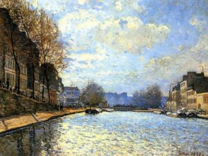 Alfred Sisley, View of the Canal Saint-Martin, 1870 Oil on canvas, 19.6 x 25.5 in Musée d'Orsay, Paris