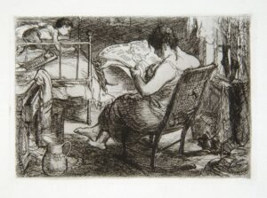 John Sloan, The Women’s Page, from the series New York City Life, 1905 Etching on paper, 5 x 7 in Smithsonian American Art Museum, Washington DC