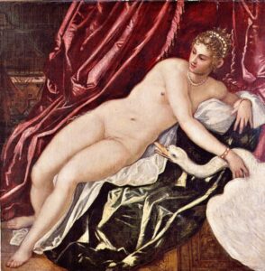 Tintoretto, Leda and the Swan, between circa 1551 and circa 1555 Oil on canvas, 58 x 58 in Uffizi Gallery, Florence