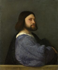 Titian, Portrait of Gerolamo (?) Barbarigo, circa 1510 Oil on canvas, 31.9 x 26.1 in National Gallery, London