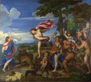 Titian, Bacchus and Ariadne, between 1520 and 1523 Oil on canvas, 69.4 x 75.1 in National Gallery, London