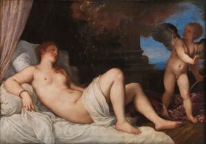 Titian, Danaë, circa 1545 Oil on canvas, 46 x 27.1 in Museo di Capodimonte, Naples