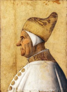 Gentile Bellini, Portrait of Doge Giovanni Mocenigo, between 1478 and 1479 Tempera on panel, 24.8 x 18.1 in Museo Correr, Venice