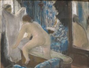 Edgar Degas, Woman Getting out of the Bath, c. 1877 Pastel over monotype on paper Norton Simon Museum, Pasadena