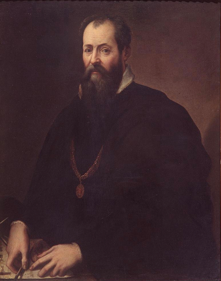 Jacopo Zucchi, Portrait of Giorgio Vasari, 1571–1574 Oil and wood, 39.5 x 31.4 in Uffizi Gallery, Florence