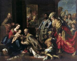 Theodoor van Loon, The Adoration of the Magi Oil on canvas, 70.9 x 89.4 in Liechtenstein Museum, Vienna