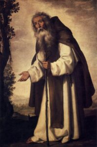 Francisco de Zurbarán, St Anthony Abbot, after 1640 Oil on canvas, 69.7 x 46.1 in Galleria degli Uffizi, Florence