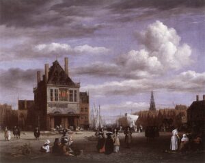 Jacob van Ruisdael, The Dam Square in Amsterdam, c. 1670 Oil on canvas, 20.5 x 25.6 in Staatliche Museen, Berlin