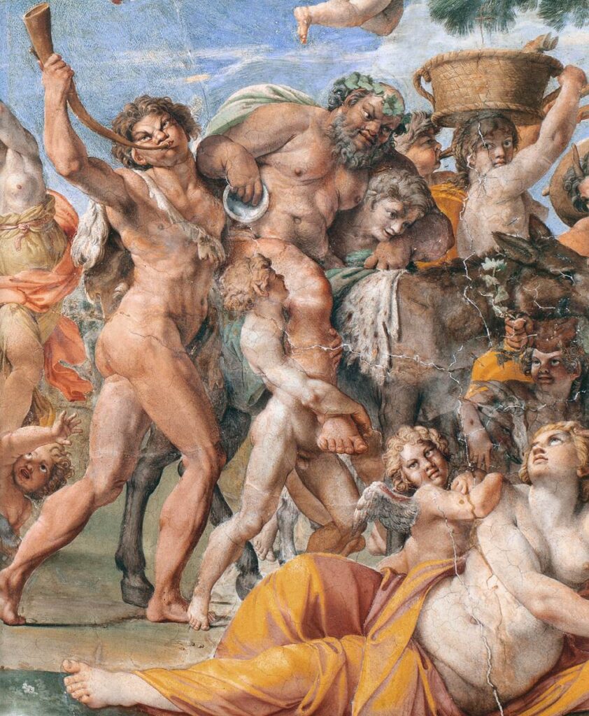 Annibale Carracci, Triumph of Bacchus and Ariadne (detail), 1597–1602 Fresco Palazzo Farnese, Rome