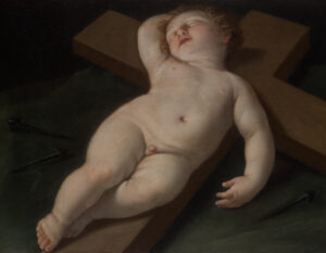 Guido Reni, The Infant Christ Asleep on the Cross Oil on canvas, 18.5 x 24 in Liechtenstein Princely Collections, Vaduz, Liechtenstein