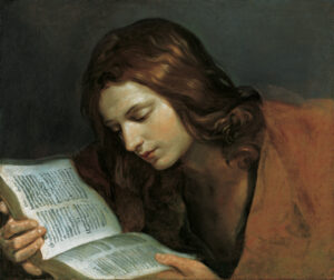Guido Reni, St John the Evangelist Reading, c 1640 Oil on canvas, 20.9 × 24.8 in Liechtenstein Princely Collections, Vienna