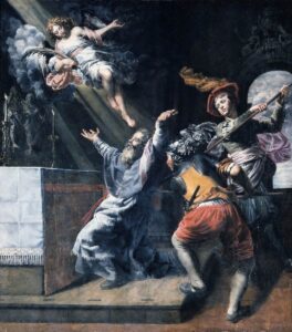 Theodoor van Loon, Martyrdom of St Lambert, 1617 Oil on canvas, 98.4 x 86.6 in Sint-Lambertuskerk, Woluwe-Saint-Lambert, Belgium