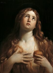Guido Reni, St Mary Magdalene Oil on panel, 26.4 × 18.9 in Liechtenstein Princely Collections, Vienna